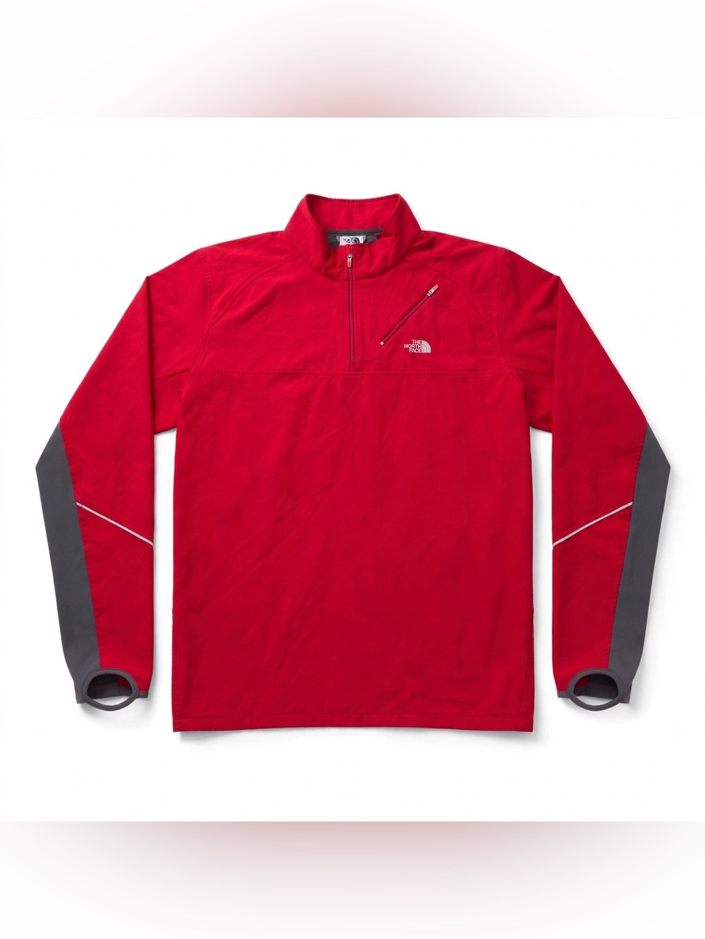 The North Face Quarter Zip Pullover Mens XL Red Thumbholes Mesh Lined